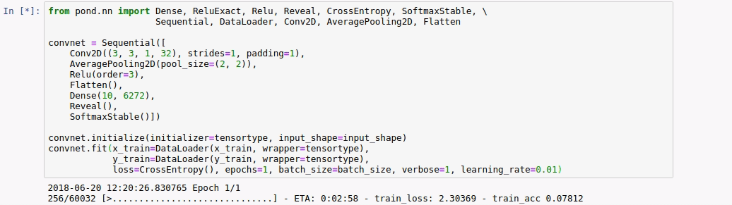 Training a convnet in Jupyter Notebook.