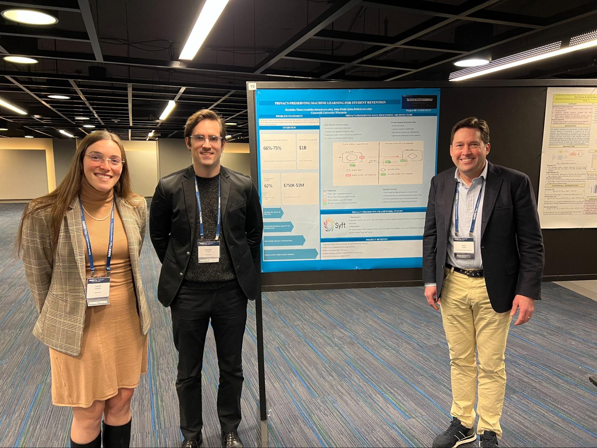 NAIRR Pilot Inaugural Annual Meeting poster on Privacy-Preserving Student Retention Research