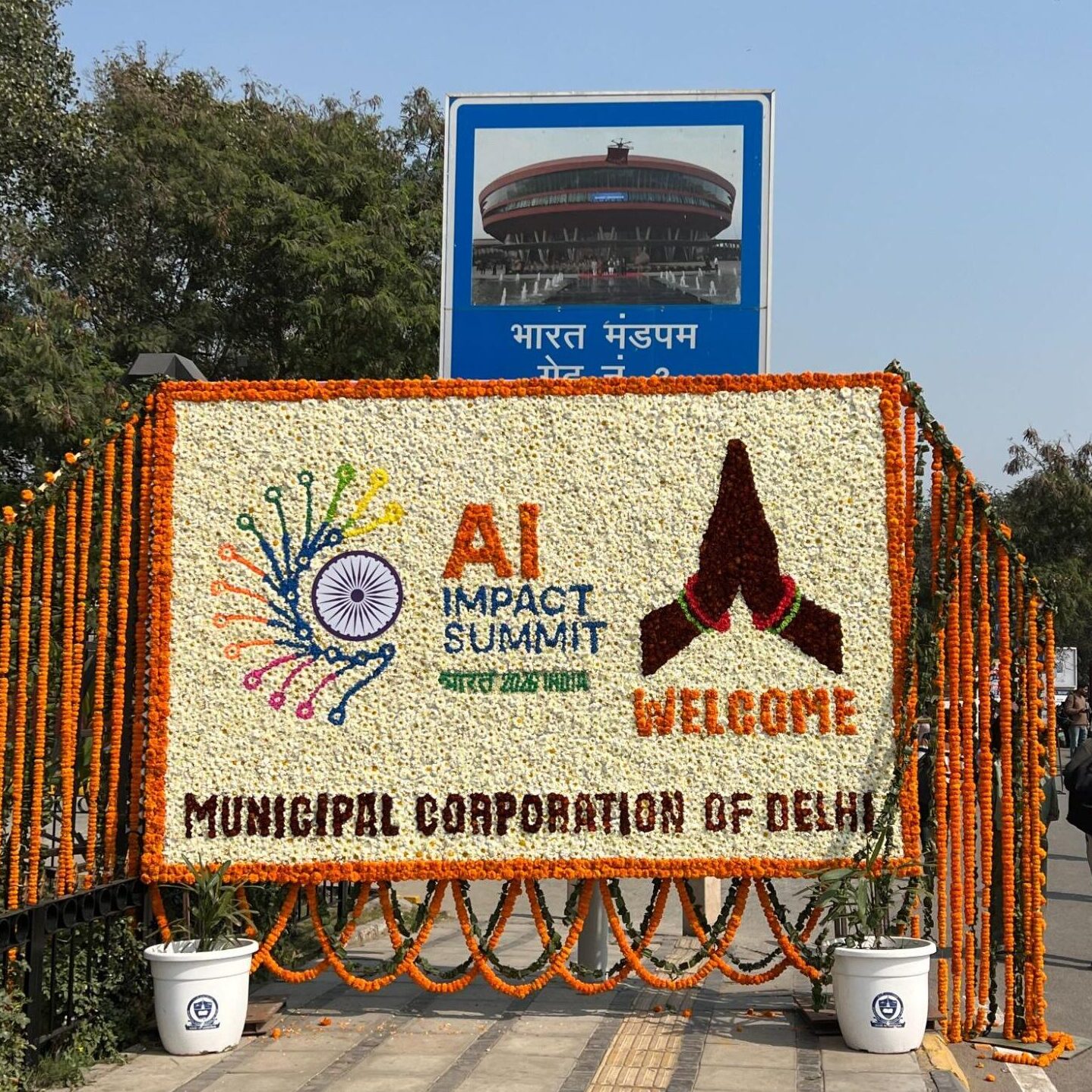 AI Impact Summit welcome sign in New Delhi